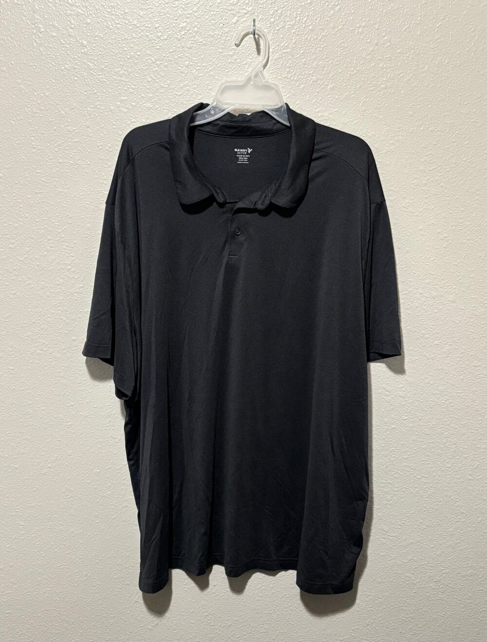 Men’s Old Navy Charcoal Gray Active Cloud 94 Soft Go-Dry Cool Polo Shirt, XXXL T